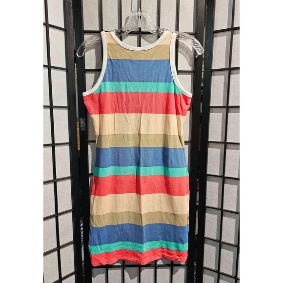 Women's Ribbed Sleeveless Stripe Tank Dress XL - Picture 3 of 5